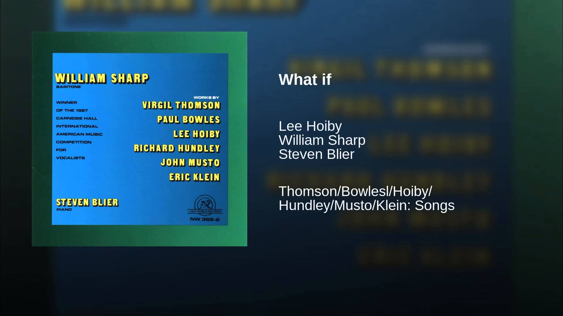 Lee Hoiby:  What If