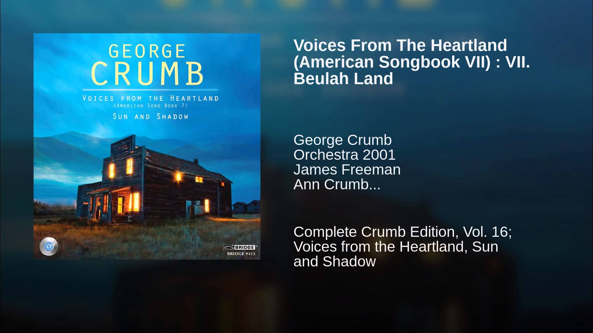 George Crumb:  Beulah Land